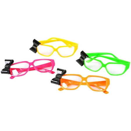 Neon Nerd Glasses with Bow
