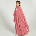 thumbnail image 2 of IBTOM CASTLE Kids Girls Muslim Abaya Dress Long Sleeve Chiffon Islamic Kaftan Robe Open Front Cardigan Prayer Dress with Hijab 5-6 Years Pink, 2 of 8