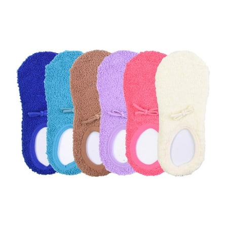 

6-PACK Couver Women s Warm Soft Polyester Winter Boat Socks Multi-Solid Color 9-11