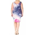 thumbnail image 3 of Women's Plus Size Tie Dye Fitted Bodycon Scoop Neck Sleeveless Basic Cami Midi Dress, 3 of 6