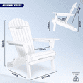 thumbnail image 3 of Tcbosik Outdoor Adirondack Chairs Set of 2, Folding Solid Wood Chair, Lounge Chair for Garden, Porch, Deck, Backyard, White, 3 of 11