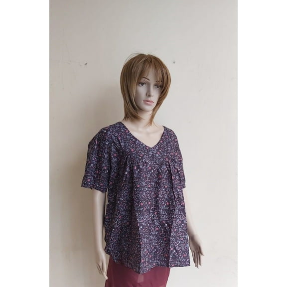 Women´s Blouse Size 5XL Black FLORAL