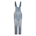 thumbnail image 4 of JDinms Women Adjustable Strap Ripped Overall Denim Rompers, 4 of 6
