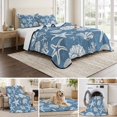 thumbnail image 6 of Quilts Twin XL Size, Starfish Sea Blue Coastal Soft Comforter Bedding Set for Bed, Summer Nautical Shell Beach Lightweight Quilted Bedspread with Pillow Cover(2 Pieces) for All Season, 68x98 Inch, 6 of 9