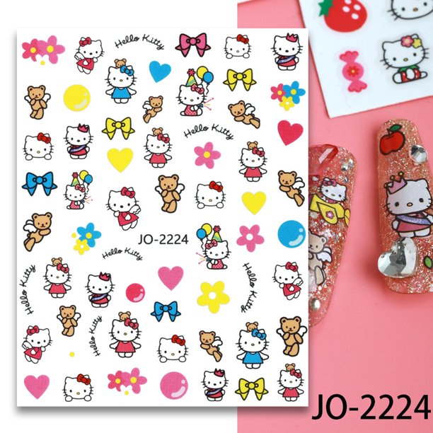 1 Uds nuevo Anime Sanrio suministros para uñas pegatinas de uñas dibujos animados Melody Kulomi Cinnamoroll dibujos animados 3D pegatinas adhesivas prensa en las uñas