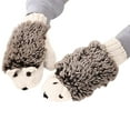 thumbnail image 2 of Lroveb Winter Gloves for Women Fleece Lined Womens Knitted Warm Cartoon Hedgehog Cotton Thick Gloves, 2 of 6