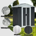 thumbnail image 4 of 5x3ft  Waterproof Metal Outdoor Garden Storage Shed with Sliding Doors&Apex Roof, 4 of 5
