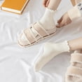 thumbnail image 6 of Women's Ruffle Ankle Socks - Lace Trim Breathable Cotton Blend Casual Socks, Soft Comfortable Short Socks for Daily Wear & Spring Fashion White One Size, 6 of 6
