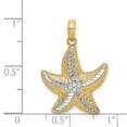 thumbnail image 3 of Diamond2Deal 14K Yellow Gold Rhodium Small Starfish Pendant for Women (L- 0.99 in, W- 0.75 in), 3 of 4