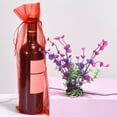 thumbnail image 4 of Organza Wine Bags, 12Pack 14.5 x 5.5 In Rose Red Sheer Mesh Wine Wrapping Bags With Drawstring Display Pouches, 4 of 6