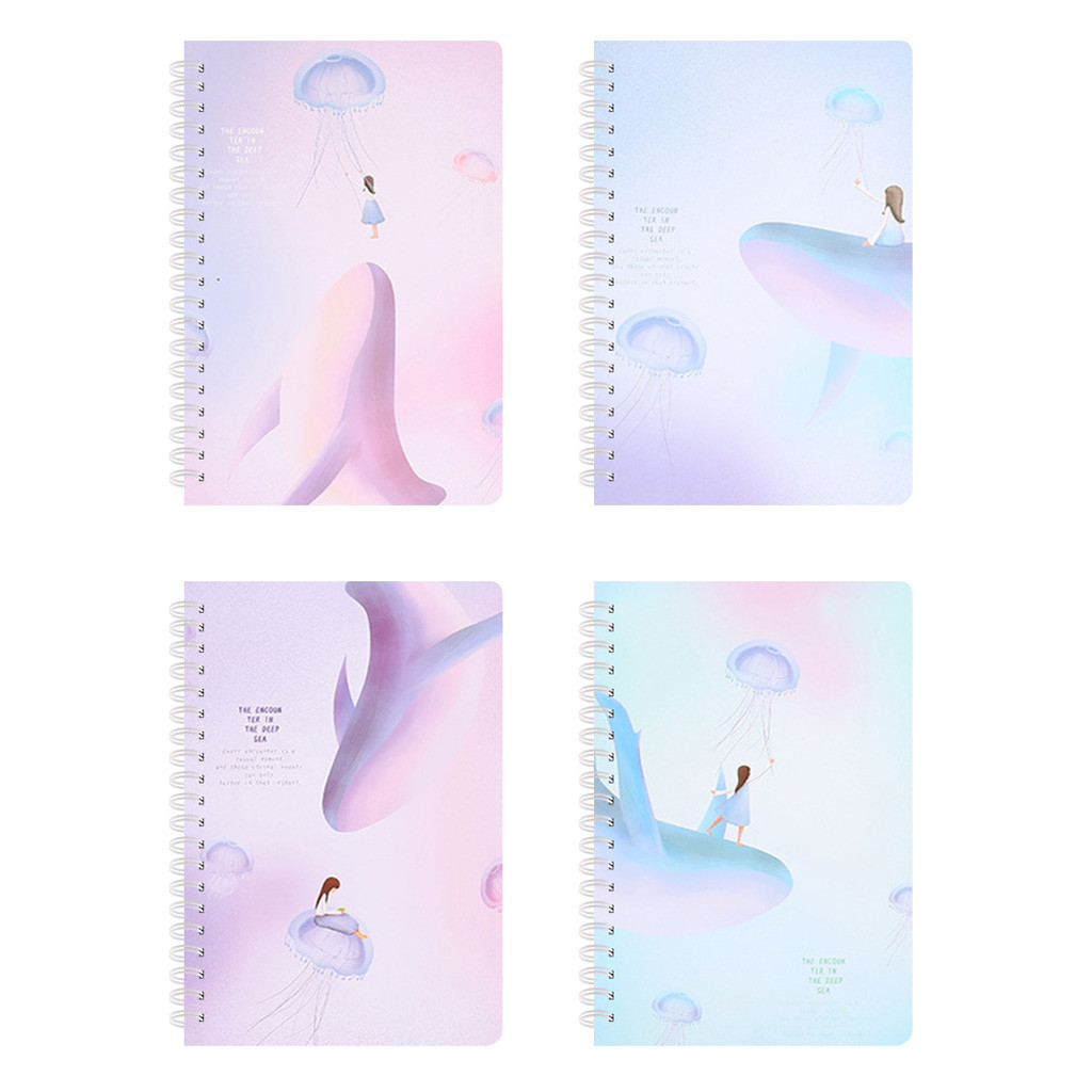 Wide Ruled Wirebound Spiral Notebook, 60 Sheet, Assorted Solid Small