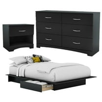 Pemberly Row 3-Piece Set with Queen Storage Bed Nightstand and Double Dresser