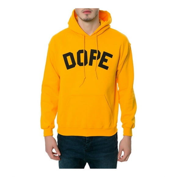 DOPE Mens The Collegiate Hoody Hoodie Sweatshirt, Yellow, Large
