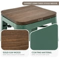 thumbnail image 4 of YYEAN 30 Inch Metal Bar Stools with Square Solid Elm Wood Seat Top, Backless Stackable Industrial Barstools Set of 2-Dark Green, 4 of 9