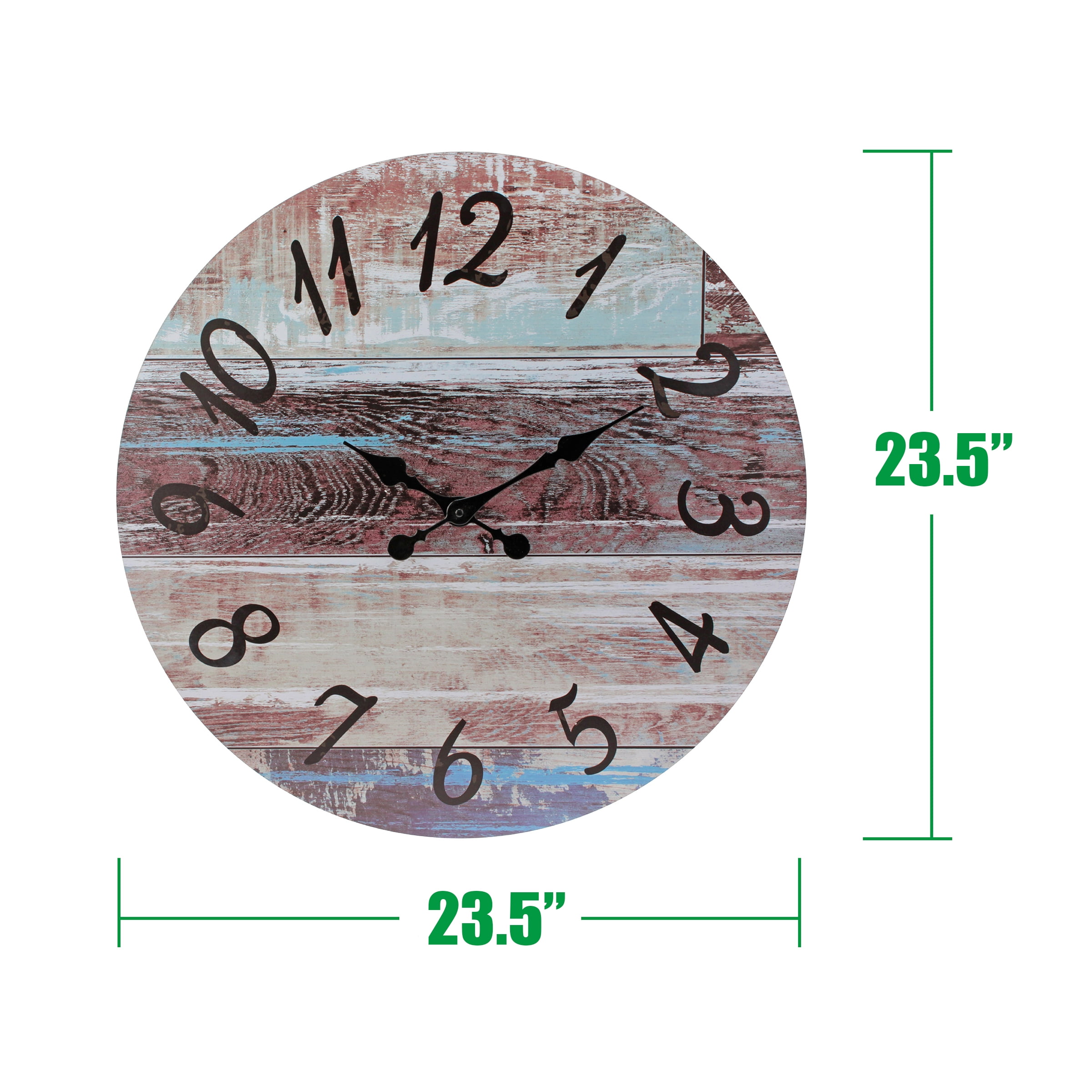 Stonebriar 23" Brown Analog Round Farmhouse Battery Operated Wall Clock
