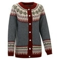 thumbnail image 5 of Arlun Fair Isle Cardigan Sweaters for Women Long Sleeve Loose Fit Button down Sweater Outwear Open Front Casual Soft Comfort Warm Fall Winter Knit Jackets Grey XL, 5 of 7