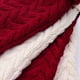 thumbnail image 4 of Medias navideñas, paquete de 6 15 pulgadas Cable ted Xmas Medias rústicas para la decoración de la temporada navideña familiar, color crema borgoña Adepaton CJWUS-2746, 4 of 6
