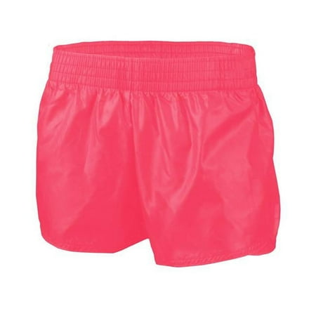 Soffe 610G625MED Girls Lowrise Slick Nylon Short, Hot Red - Medium