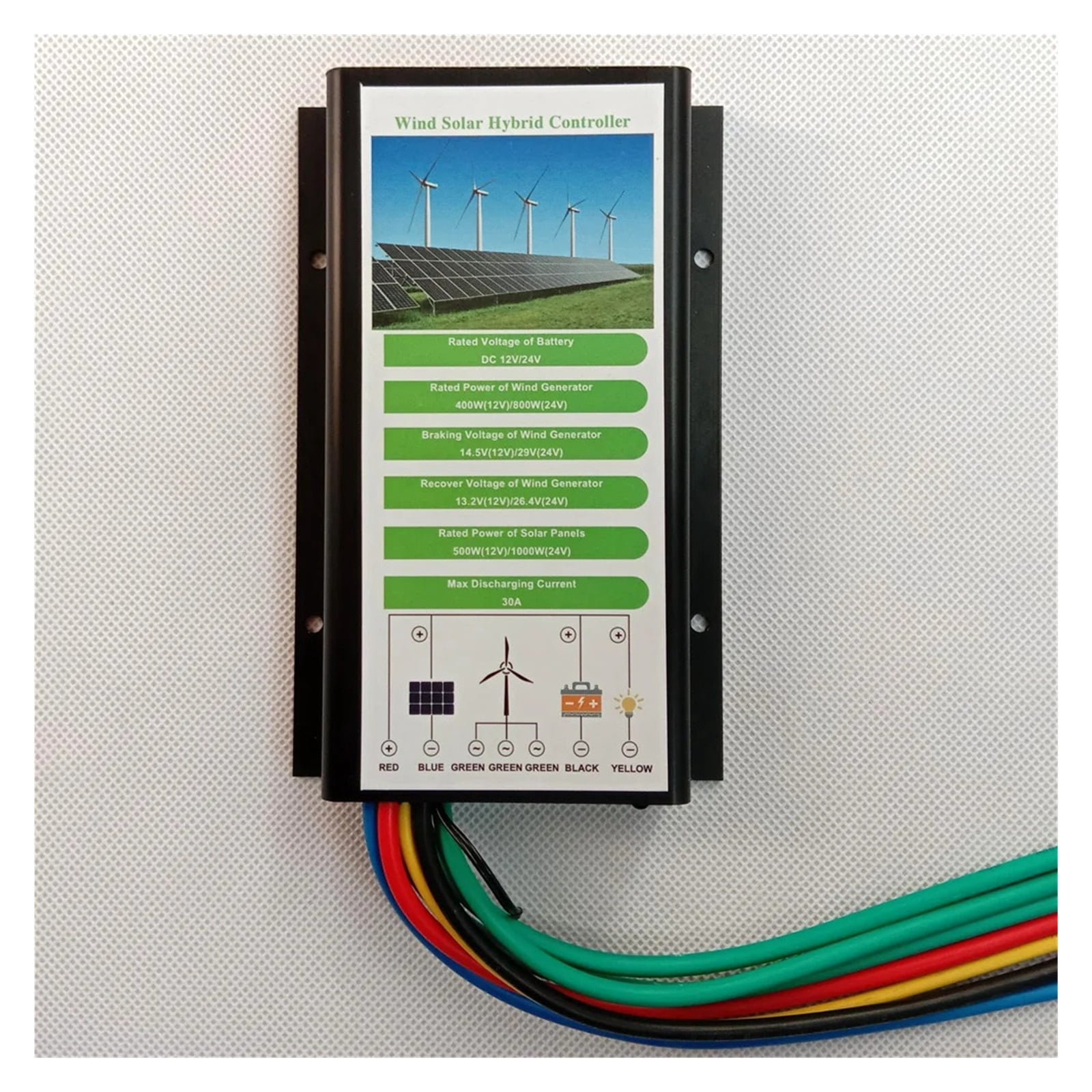 Waterproof Wind Solar Hybrid Controller 800W Wind 1000W Solar 12V/24V Automatic Over-charge Protection Hybrid Charge Controller ,Excellent Performance and Stability