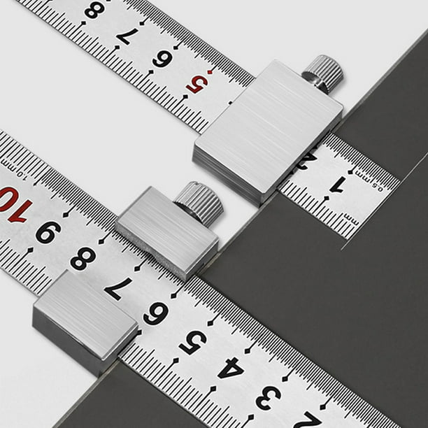 Localizador De Regla De Acero Regla de acero Localizador Ángulos Scriber Marcador Regla Limitador Herramienta de carpintería (39 mm) Wdftyju Libre de BPA