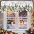 thumbnail image 6 of Christmas Tie Up Valances Curtain, Christmas Tree Houses Fox Animal Winter Adjustable Rod Pocket Short Window Treatment Tie Up Curtains Valances for Kitchen Living Room Bathroom 42x12 In, 6 of 9