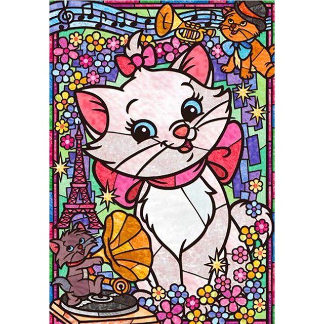 Wdftyju 5D bricolaje completo taladro diamante pintura dibujos animados gato punto de cruz bordado kits Wdftyju 2rx5pd9fn1sb8ch7