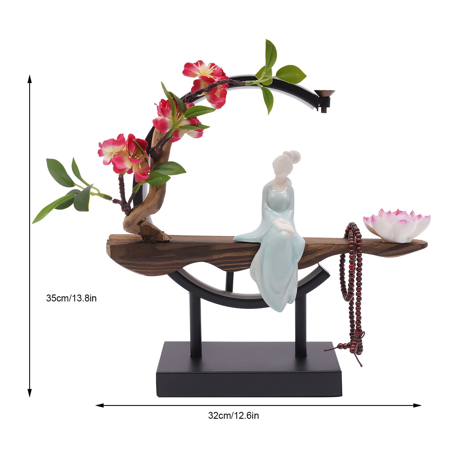 Corded Electric LED Cone Backflow Incense Burner Holder Smoke Fountain Waterfall Home Decor