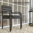 thumbnail image 4 of 2-Piece Grey Outdoor Dining Chairs - Aluminum Frame, Cushioned Patio Seating for Deck, Balcony & Garden - Stackable Design, 32.7" H, 4 of 7