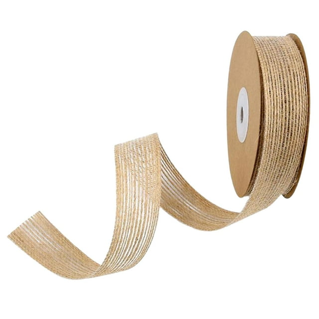 Fabric Burlap Woven Ribbon 10 Yards Christmas Wedding , 3.8cm