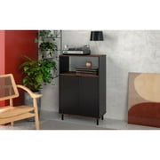 Mosholu Accent Cabinet - Black and Nut Brown - Elevate Your Space
