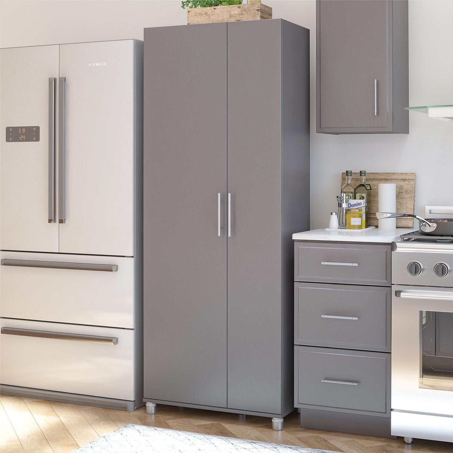 Systembuild Evolution Camberly Tall Asymmetrical Cabinet, Graphite Gray