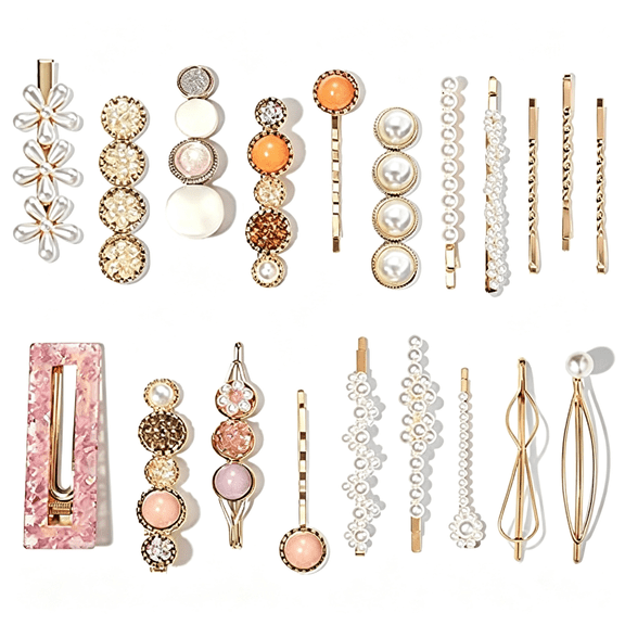 BZCOE 20 Pcs Pearls Hair Clips Fashion Korean Style Acrylic Resinhairpins / Barrettes for Women and Ladies Girls Headwear Styling Tools Hair Accessories Bobby Pins