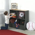 thumbnail image 2 of Badger Basket Metal and Bamboo Multi-Bin Storage Cubby 8.2 Cu ft. - Charcoal/Natural, 2 of 9