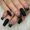 W8, variant on Spring Press Nails Medium Nails Black Gradient Square Press Nails Coffin Glossy False with Designs Full Cover Nails Glue Stick for Women 24 count