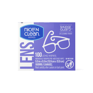 Clearwipe Anti-Fog Microfiber Lens Wipes | 38 Count - Individually Wrapped Pre-Moistened Glasses Cleaner,White