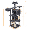 thumbnail image 4 of Alden Design 54" Double Condo Cat Tree with Scratching Post Tower, Dark Gray, 4 of 9