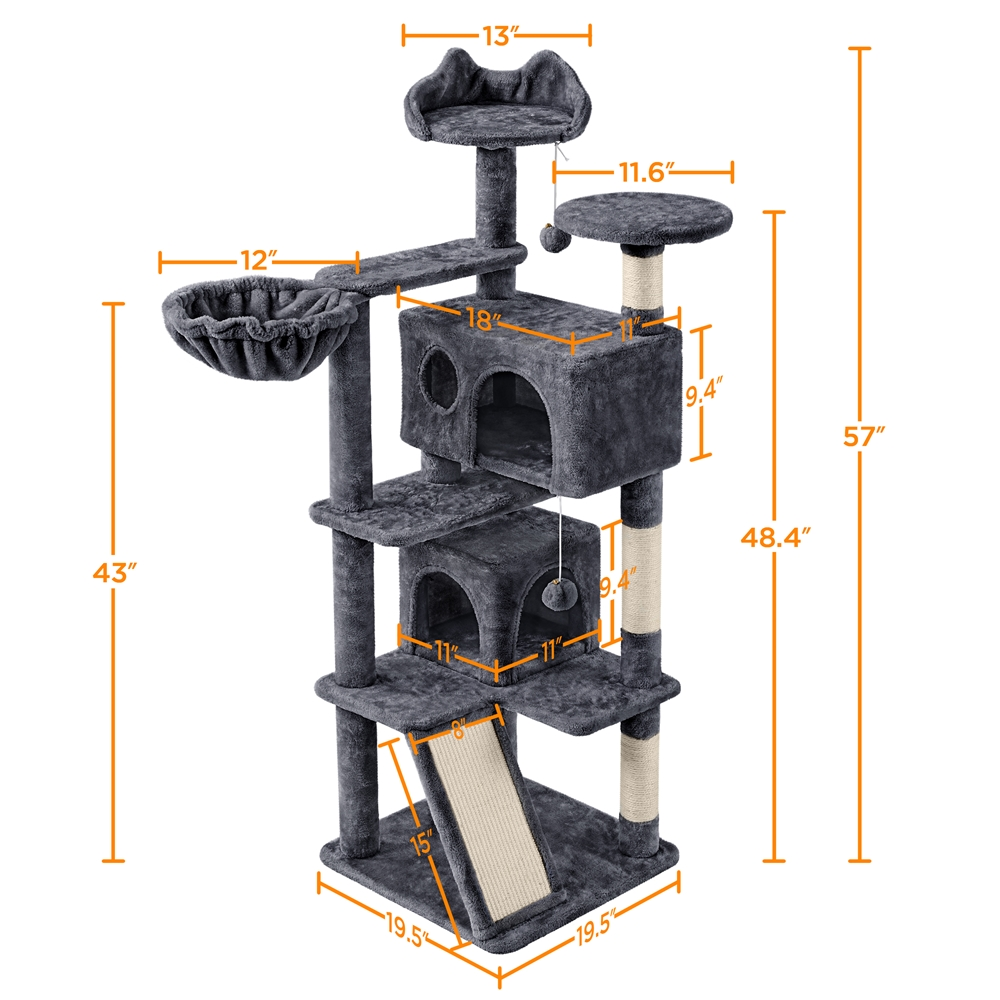 Alden Design 57.5" Double Condo Cat Tree photo 3