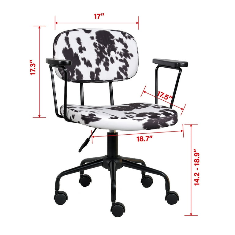 Cowhide desk chair with cheap arms