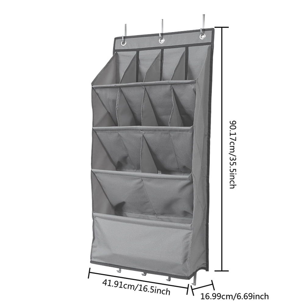 Storage Bag Behind Door Hanging Footwear Organizer Shoe Rack with Large Deep Pockets Closet A
