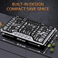 thumbnail image 5 of 30 inch Gas Cooktop, Bulit-in Gas Stove Top with 5 Burner, NG/LPG Convertible Cooktops, 5 Burner Propane Cooktop with Thermocouple Protection, Stainless Steel, 5 of 7