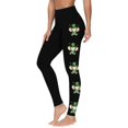 thumbnail image 2 of lcziwo Clearance Items, Womens St Patricks Day Leggings Shamrock Leaves Print Pant Slim Fit Tummy Control Workout Leggings Irish Green Yoga Pants Black S, 2 of 6