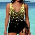 thumbnail image 2 of CAICJ98 Bikini String Maillot de Bain pour Femme à Rayures Fermeture à Crochet au Dos Bikini Bretelles Ajustables Maillot de Bain Jaune,P, 2 of 4