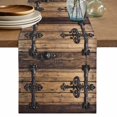 thumbnail image 2 of Farmhouse Vintage Wood Board Table Runner 90 Inches Long,Kitchen Dining Tablerunners Brown Wooden Linen Table Runners Dresser Scarves for Home Dinner Wedding Holiday Party Decor, 2 of 9