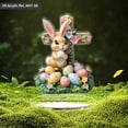 thumbnail image 2 of ZMKIAG 3D Easter Bunny Acrylic Village Building - Easter Decorations Indoor Resin Gingerbread Houses Decor - Farmhouse Xmas Easter Party Holiday Decorations Centerpiece for Tiered Tray, 2 of 9