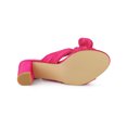 thumbnail image 5 of BLISSFUL STEP Valentine's Women's Shoes Bow Chunky Heel Slip on Slide Sandals Hot Pink 7, 5 of 7