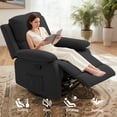 thumbnail image 6 of YOUDENOVA 360° Swivel Rocker Recliner Chair for Small Spaces for Living Room,Upholstered Linen Fabric Glider Nursery Chair with Side Pockets,Black, 6 of 7