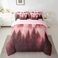 thumbnail image 2 of Manfei Pink Smoky Jungle Bedding Comforter Set 7 Pieces, Botanical Pine Tree Queen Bedding Sets, Nature Plant Queen Sheet Sets, Super Cozy Room Decor, 2 of 8