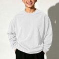 thumbnail image 2 of Timegard Boys Clothes Fall Crew Neck Sweatshirts Corduroy Kids Drop Shoulder Long Sleeve Oversized Pullover Tops, 2 of 8
