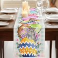 thumbnail image 3 of Table Runners 90 Inches Long Dress Scarves, Vintage Easter Farmhouse Coffee/Dining/Kitchen Table Runner for Living Room, Colorful Floral Eggs Bunny Blue Plaid Rustic 13x90 Inch, 3 of 9