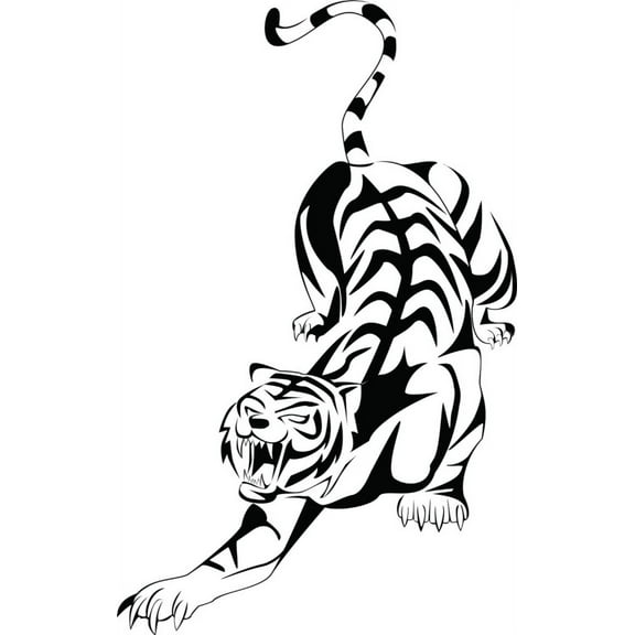 Custom Wall Decal Tiger Animal Kids Boys Bed Room - Sticker - Vinyl Wall : 20 X40"